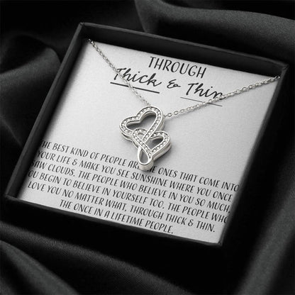 Through Thick And Thin Double Hearts Necklace