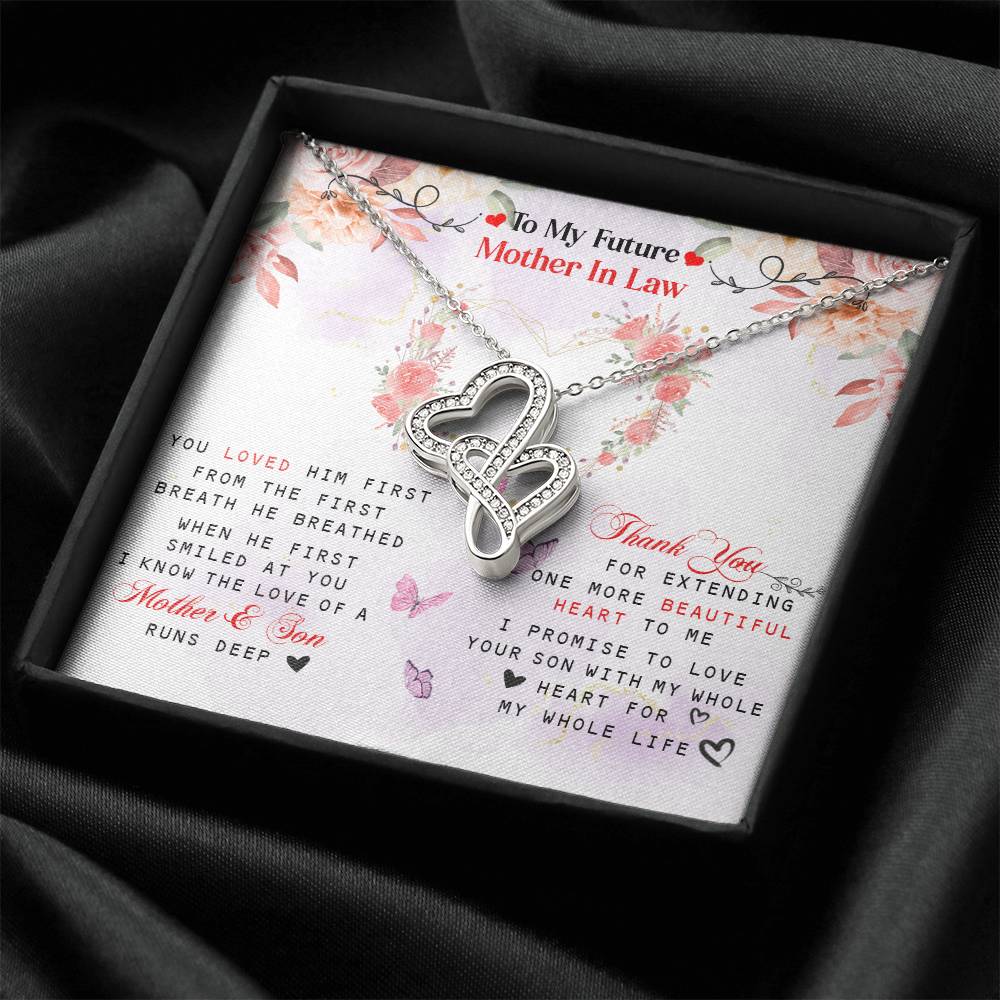 To My Future Mother In Law Double Hearts Necklace