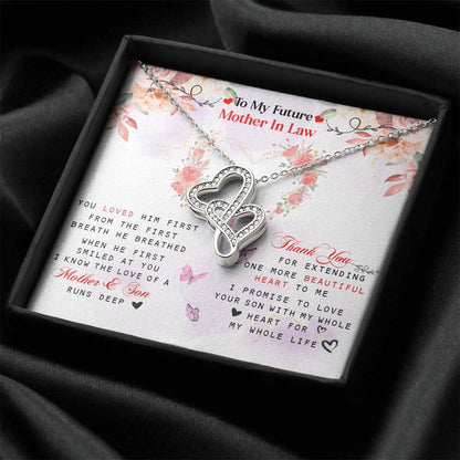 To My Future Mother In Law Double Hearts Necklace
