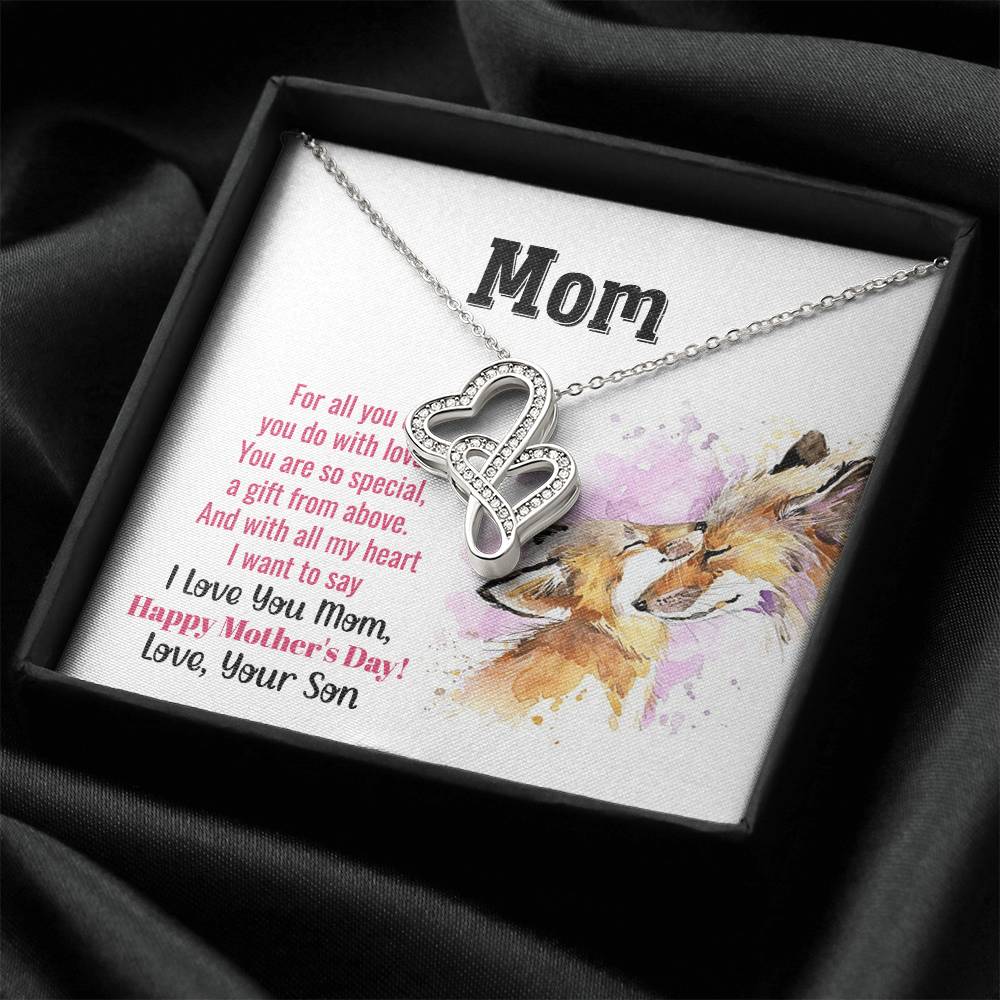 Mom You Are So Special -  Double Hearts Necklace