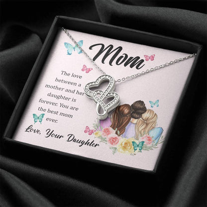Gift For Mom From Daughter -  Double Hearts Necklace