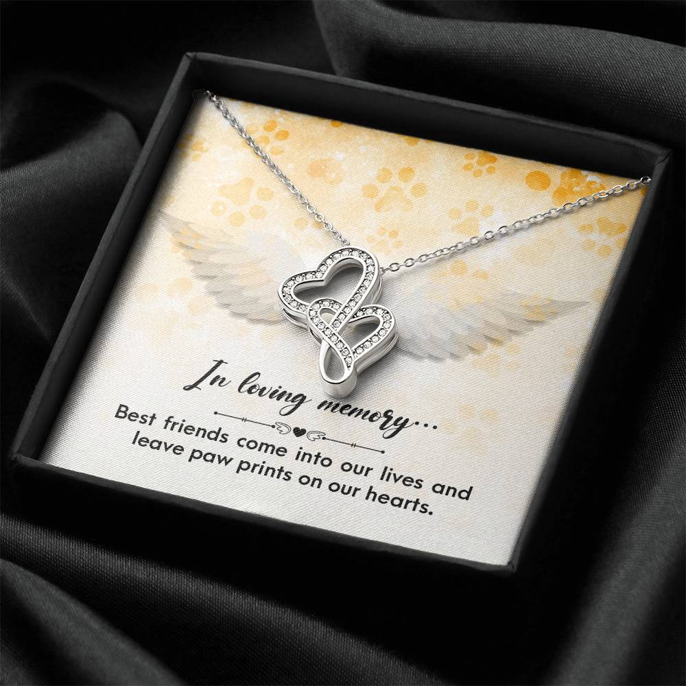 In Loving Memory - Best Friends Come Into -   Double Hearts Necklace