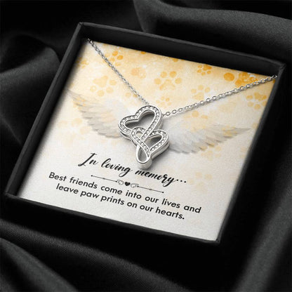 In Loving Memory - Best Friends Come Into -   Double Hearts Necklace