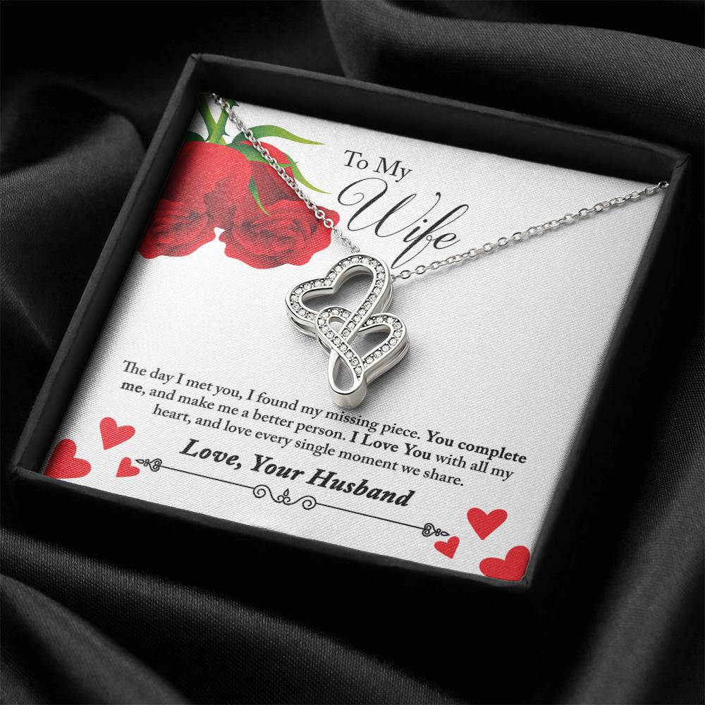 To My Wife  Double Hearts Necklace