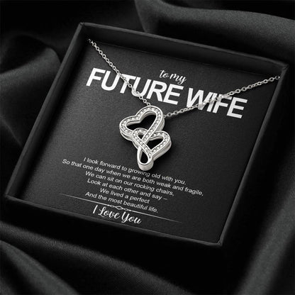 To My Future Wife - I Love You Message - Tmfw20 Double Hearts Necklace
