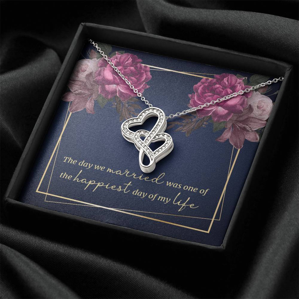 The Day We Married -  Double Hearts Necklace