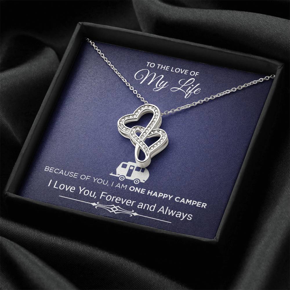 To The Love Of My Life Love Necklace Heart Pendant Wife Message Card Jewlery Double Hearts Necklace