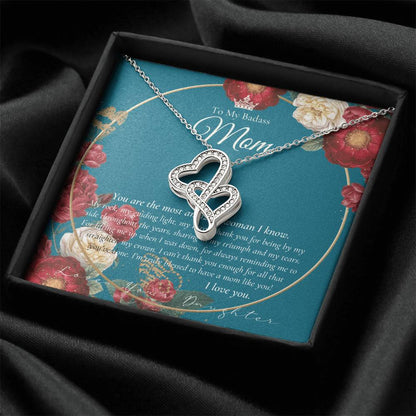 Single Mom Gift Mothers Day Gift Present For Single Mother Super Mom Necklace Gift For Single Mother Jewelry For Mom 1 Double Hearts Necklace