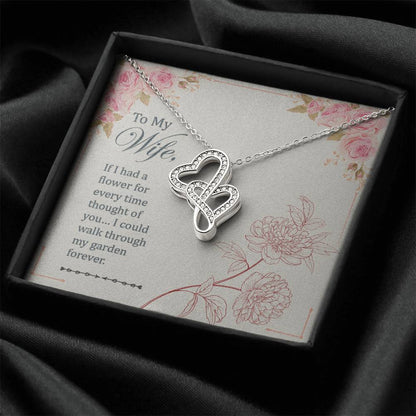 Sweetest Hearts - To My Wife Necklace Love Your Husband - To My Wife Necklace Anniversary Gift For Wife Gift For Wife  Double Hearts Necklace