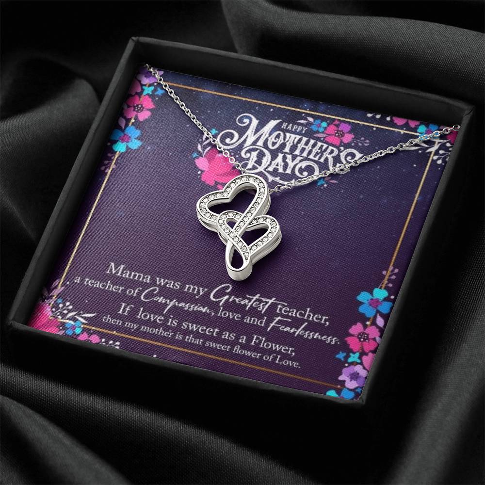 Happy Mothers Day Double Hearts Necklace