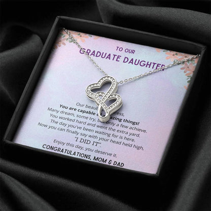 A Beautiful Girl On Her Graduation Day Necklace 1 Double Hearts Necklace