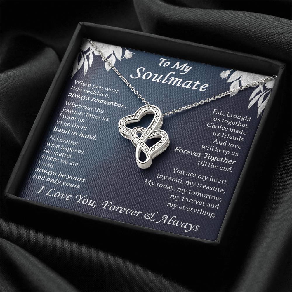 Gift For Your Soulmate - My Treasure - Double Hearts Double Hearts Necklace