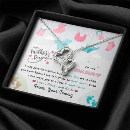 To My Pregnant Wife 1 Double Hearts Necklace