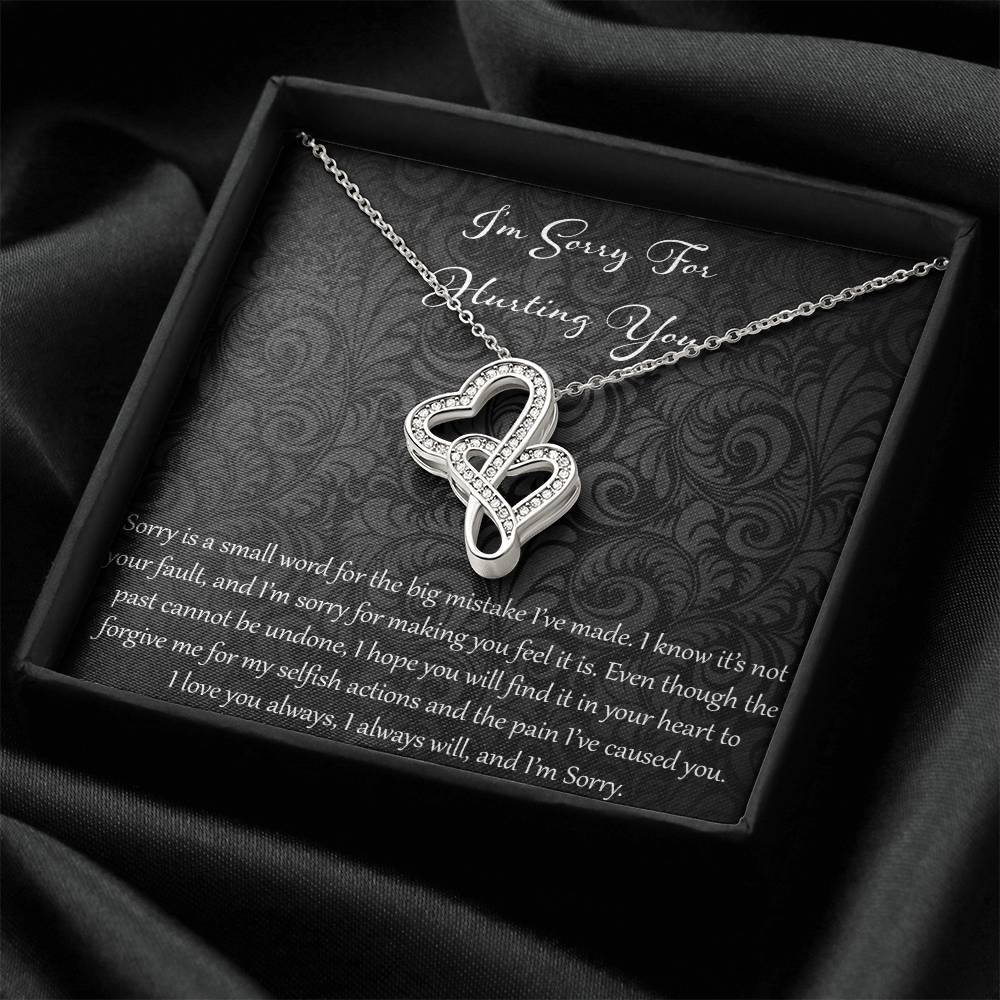 I'm Sorry For Hurting You Double Hearts Necklace