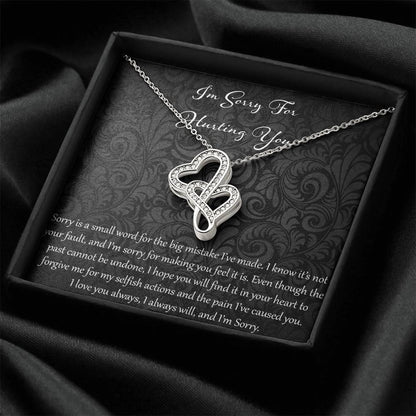 I'm Sorry For Hurting You Double Hearts Necklace