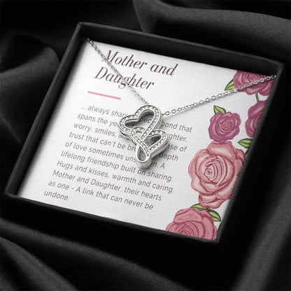 To Daughter From Dad 2 Double Heart Necklace Gift  - Mother And Daughter Necklace - Mom Gift - Mother Jewelry - Daught Double Hearts Necklace