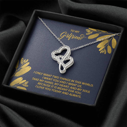 To My Girlfriend  M38 Double Hearts Necklace