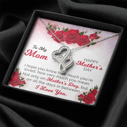 Happy Mother's Day Double Hearts Necklace