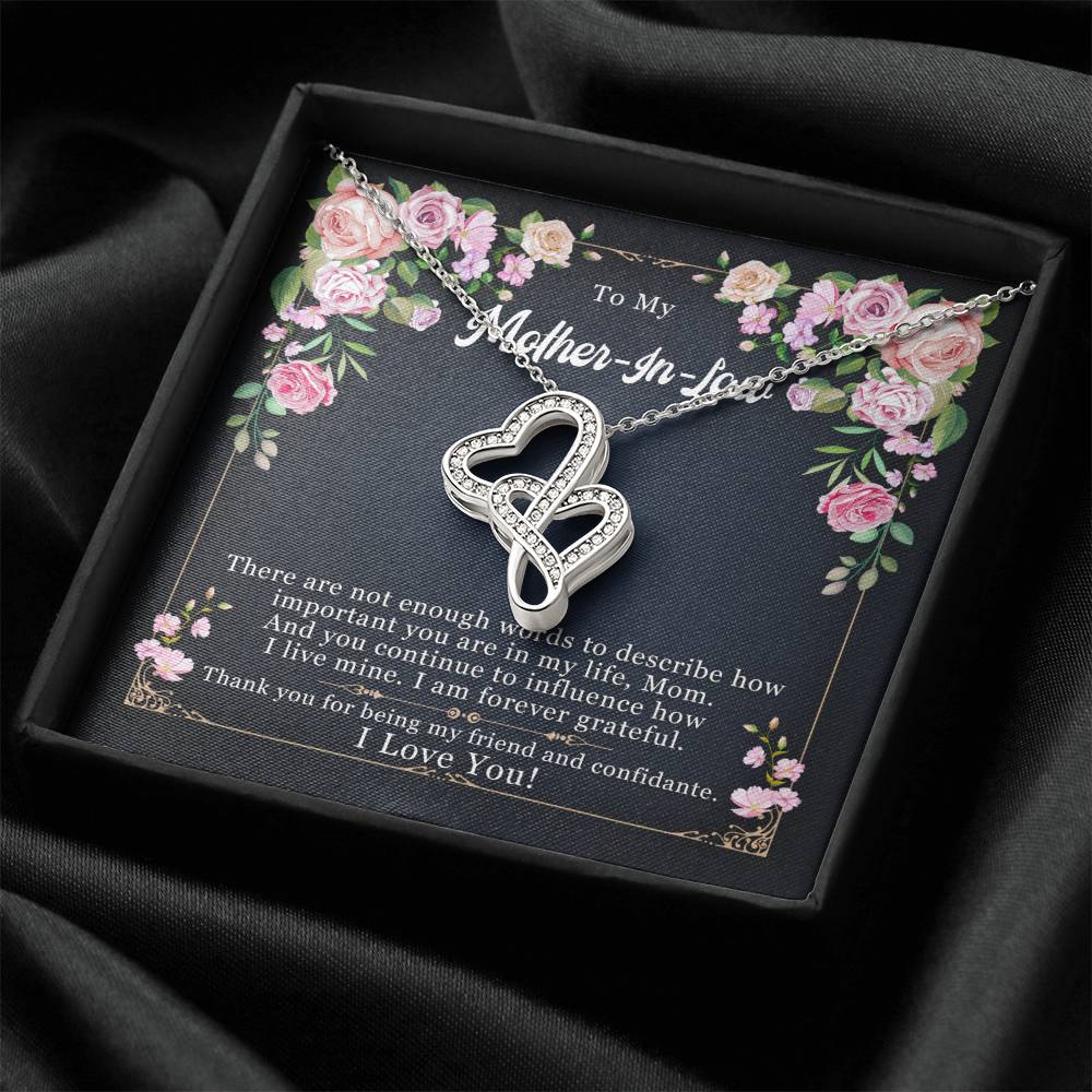 To Mother-In-Law - Mother's Day -  Double Hearts Necklace