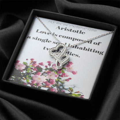 Ike Mens Production;Love Quote Jewelry 1 Double Hearts Necklace