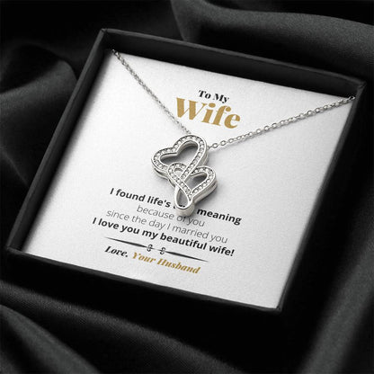 Life's True Meaning -  Double Hearts Necklace
