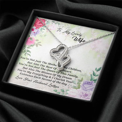 To My Love Wife Necklace - Love Your Husband Lathan - Love Your Husband Lathan -  Wife Christmas Gift Wife Christmas G Double Hearts Necklace