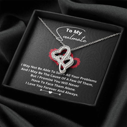To My Soulmate Gorgeous  Double Hearts Necklace