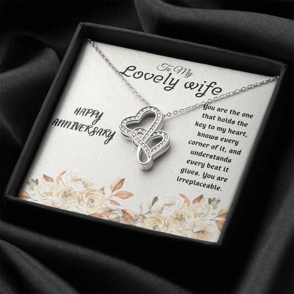Lovely Wife - Heart Beat Double Hearts Necklace