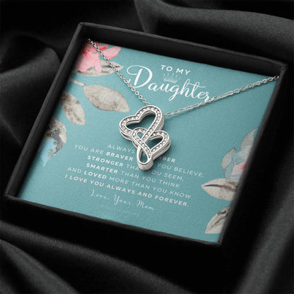 To My Daughter Live Your Dreams Dragonfly Necklace Gift For Daughter From Dad Daughter Birthday Graduation Christmas P Double Hearts Necklace