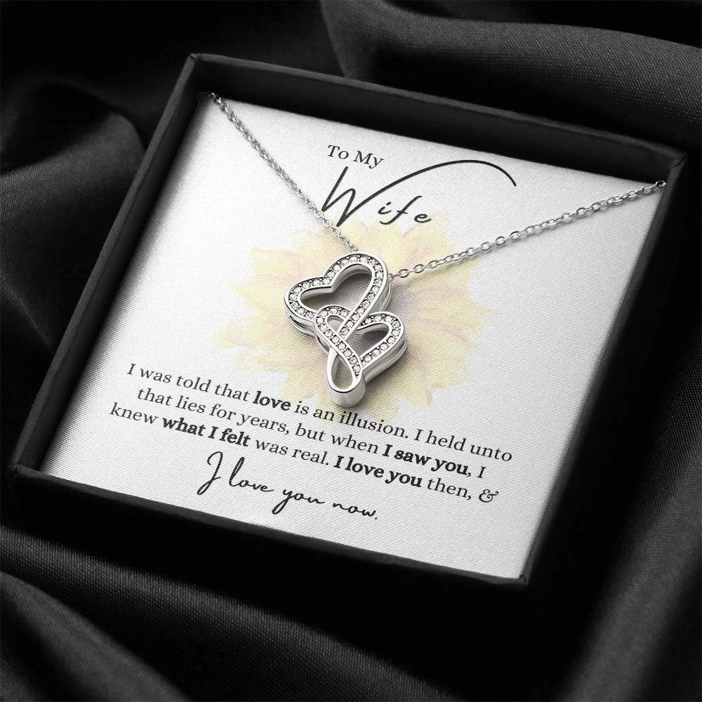 Husband To Wife -  Necklace For Gift Double Hearts Necklace