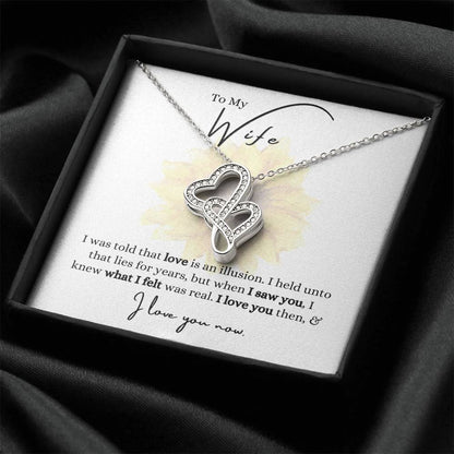 Husband To Wife -  Necklace For Gift Double Hearts Necklace