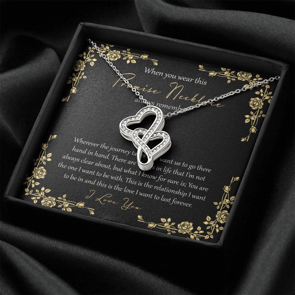 Wherever This Journey Takes Us - Black Double Hearts Necklace