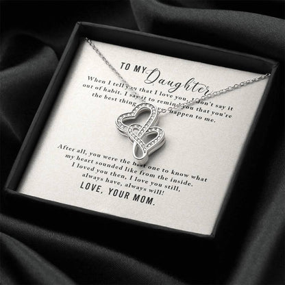Super Gift For Your Bestie Double Hearts Necklace