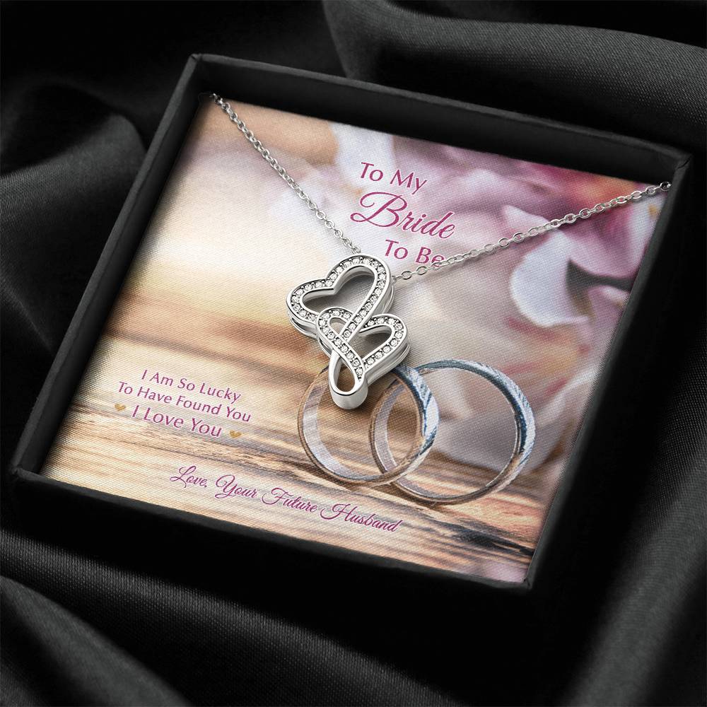 To My Bride To Be .... Double Heart Silver Rings Double Hearts Necklace