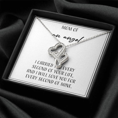 Mom Of An Angel Double Hearts Necklace