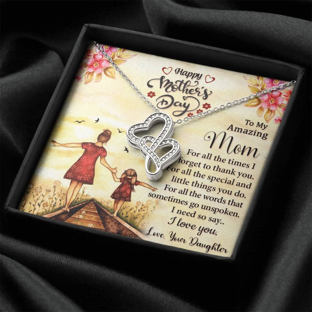 Best Necklace Gift For Mom - Best Mother's Gift Idea 2021 Double Hearts Necklace