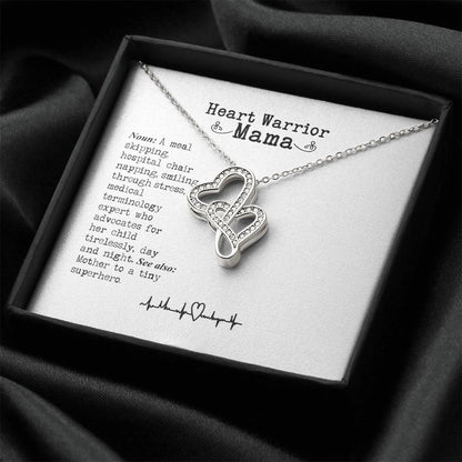 Heart Warrior Mama Chd Necklace Double Hearts Necklace