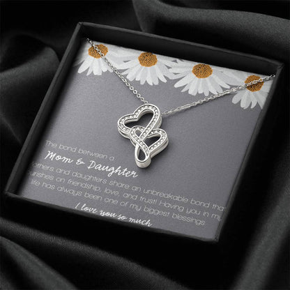 The Bond Between Mother & Daughter Double Hearts Necklace