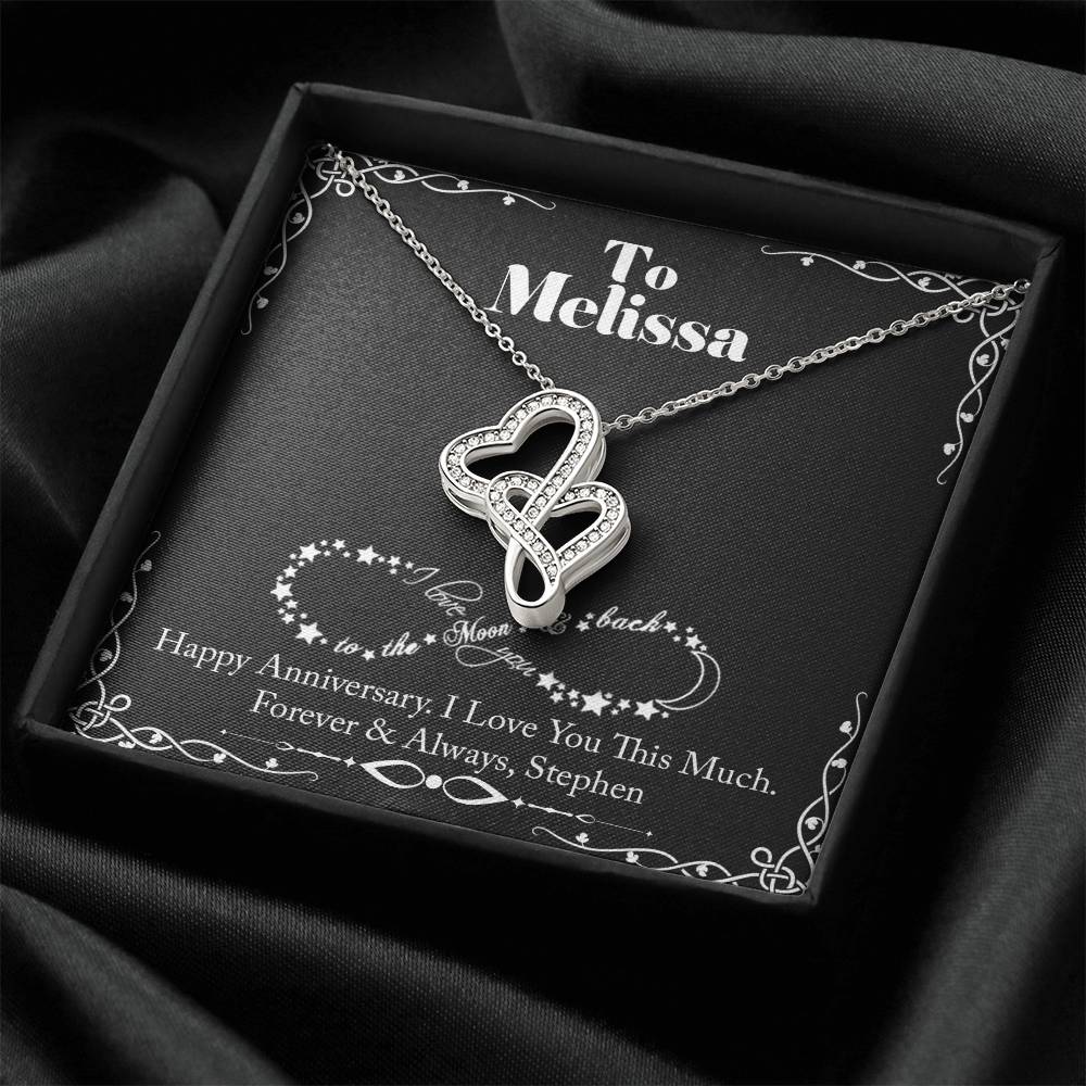 To My Melissa Necklace Viking Style Love Knot Necklace Double Hearts Necklace