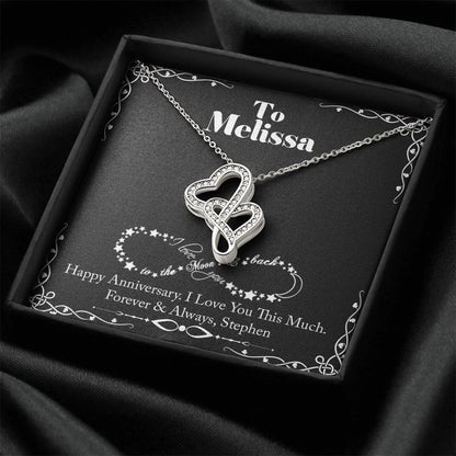 To My Melissa Necklace Viking Style Love Knot Necklace Double Hearts Necklace