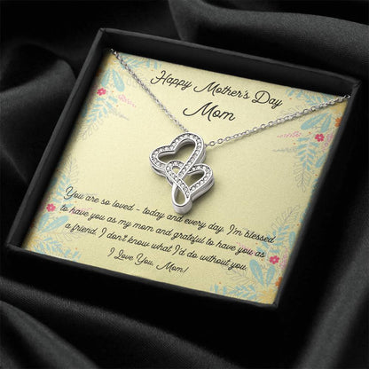 Mother's Day Open Heart Necklace Double Hearts Necklace