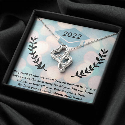 Graduation Double Heart Pendant Double Hearts Necklace