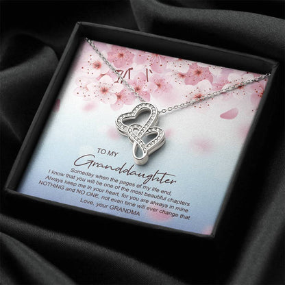 Someday When The Pages Of My Life End - Best Gift For Granddaughter Double Hearts Necklace