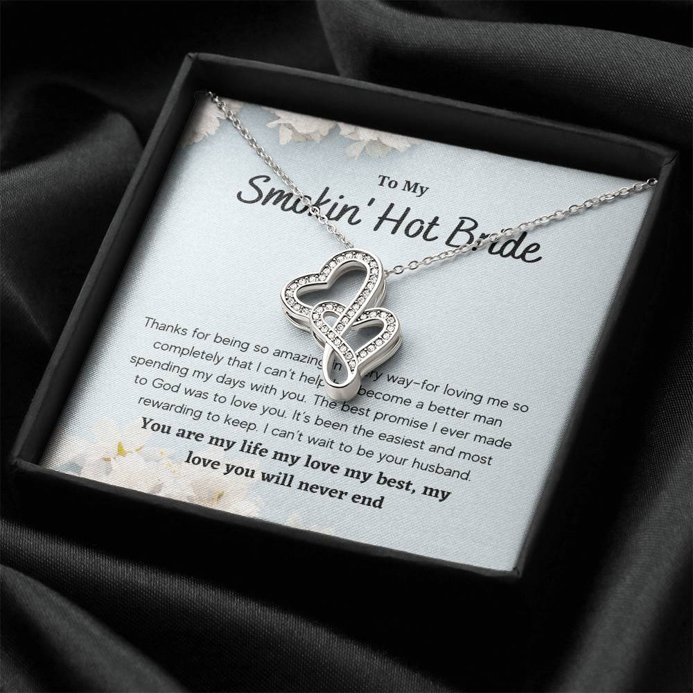 Hot Bride From Groom - Double Heart Double Hearts Necklace