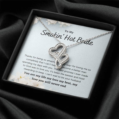 Hot Bride From Groom - Double Heart Double Hearts Necklace