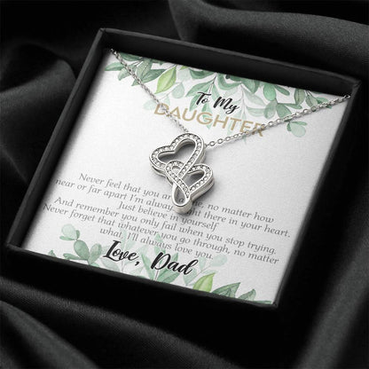 To My Daughter - 573 Jewelry Double Hearts Necklace