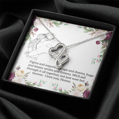 Gift For Girlfriend 2 Double Hearts Necklace