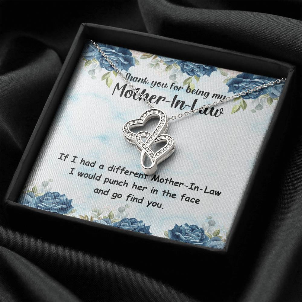 Gift For Mother In Law. Double Hearts Necklace