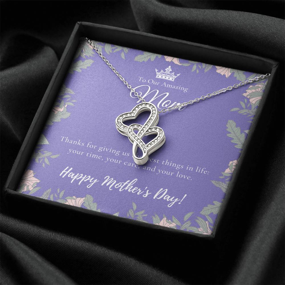 To Our Amazing Mom Necklace  Happy Mother’S Day Gift  Personalized Mom Gift  Mothers Necklace  Gift For Mom  Best Mom  1 Double Hearts Necklace