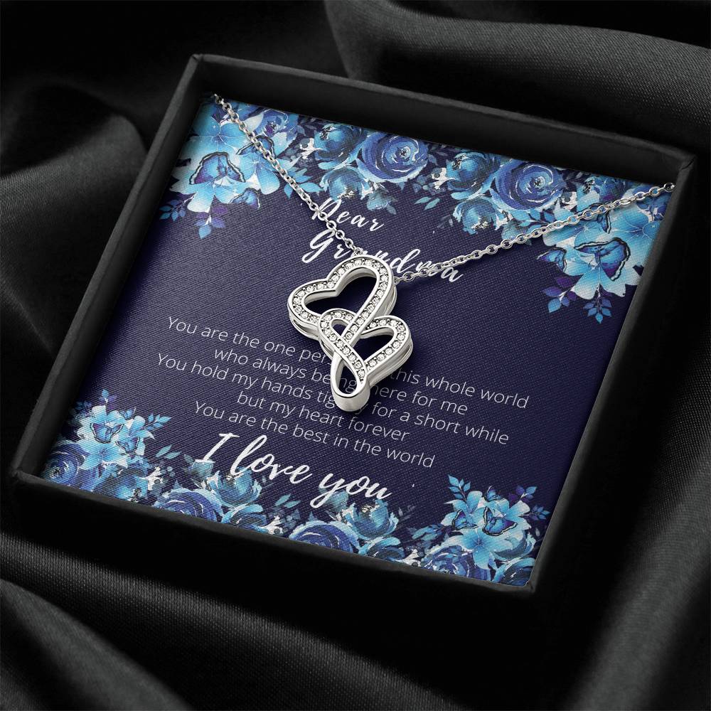 Gorgeous  For Grandma Double Hearts Necklace